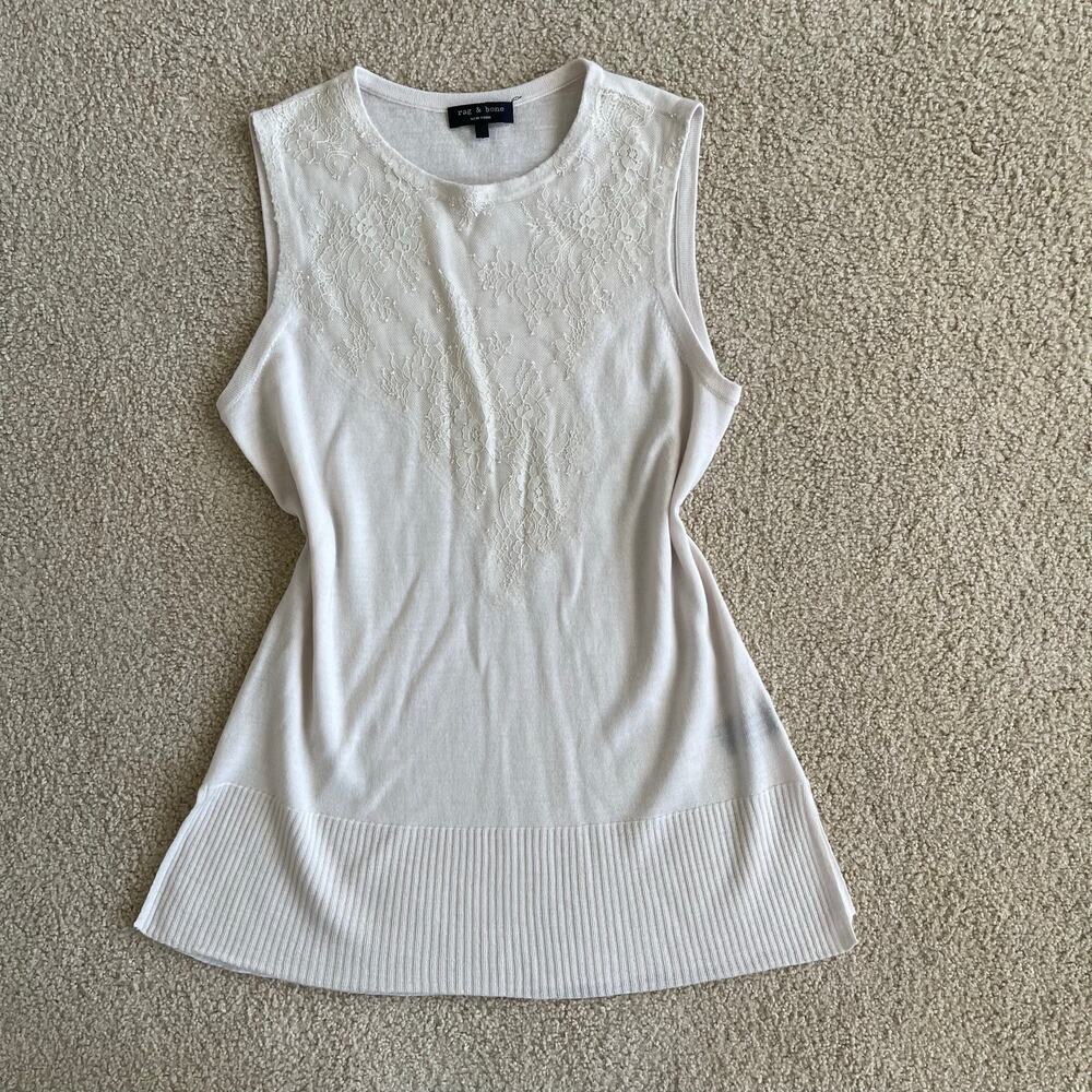 Rag & Bone Lace Sleeveless Wool Tank Top - Size S